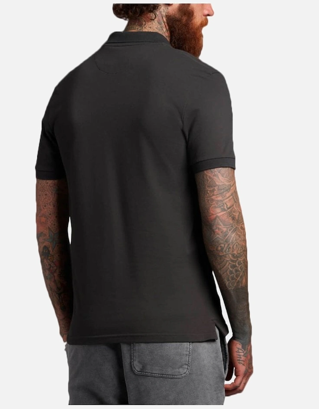 Mens Plain Polo Shirt Regular Fit Gunmetal