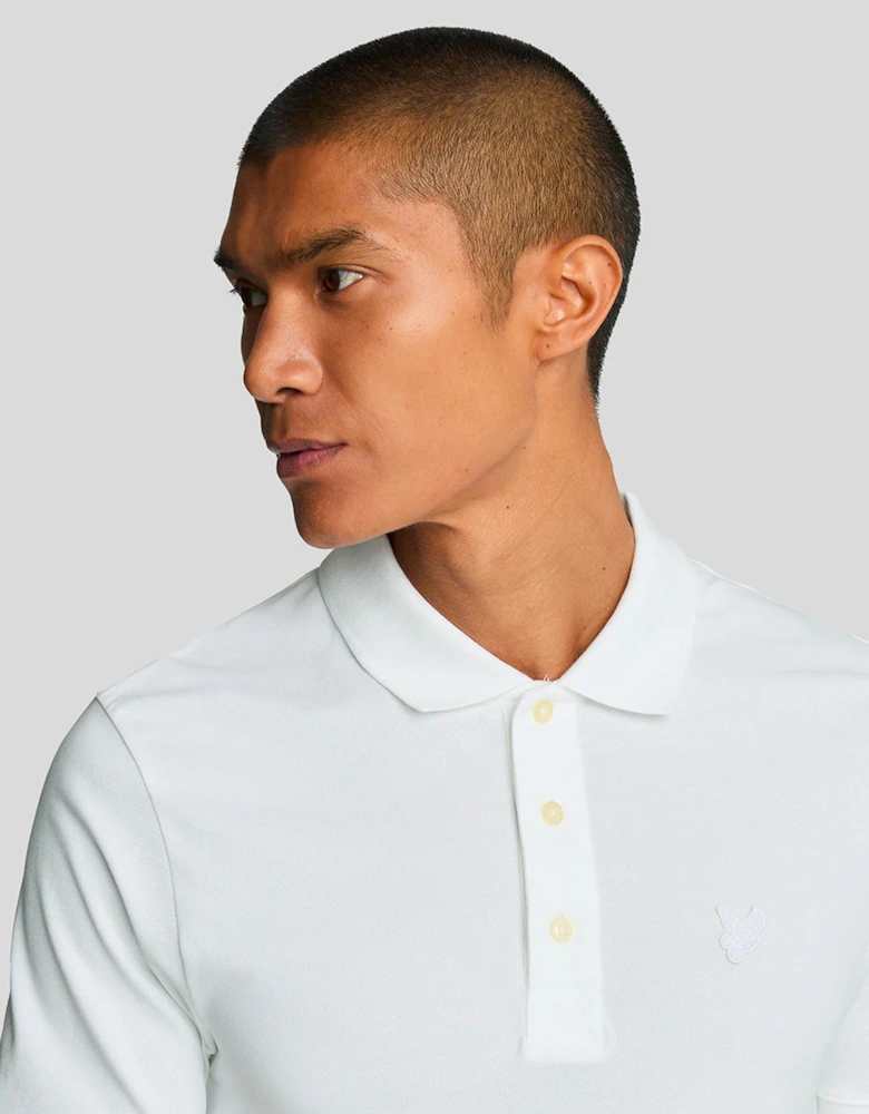 Lyle & Scott Tonal Eagle Polo Shirt White