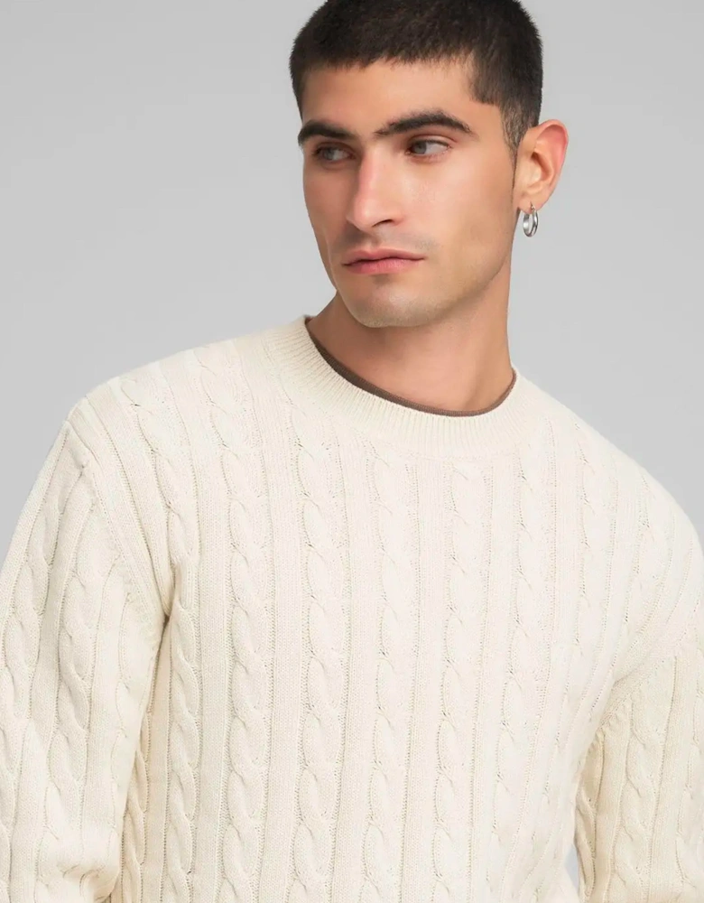 Cable Knit Jumper Stone