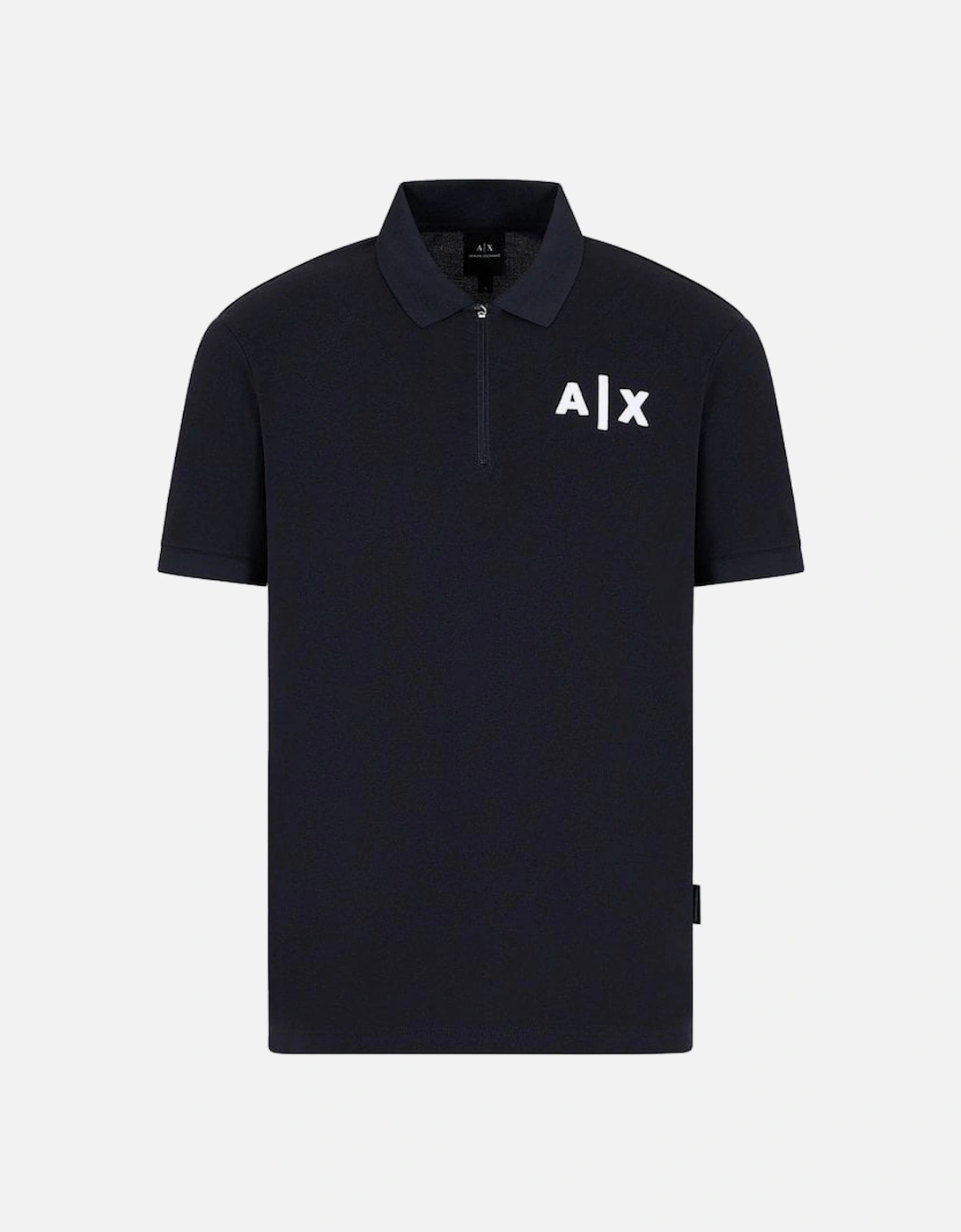 Jersey Zip Polo Shirt Navy, 5 of 4