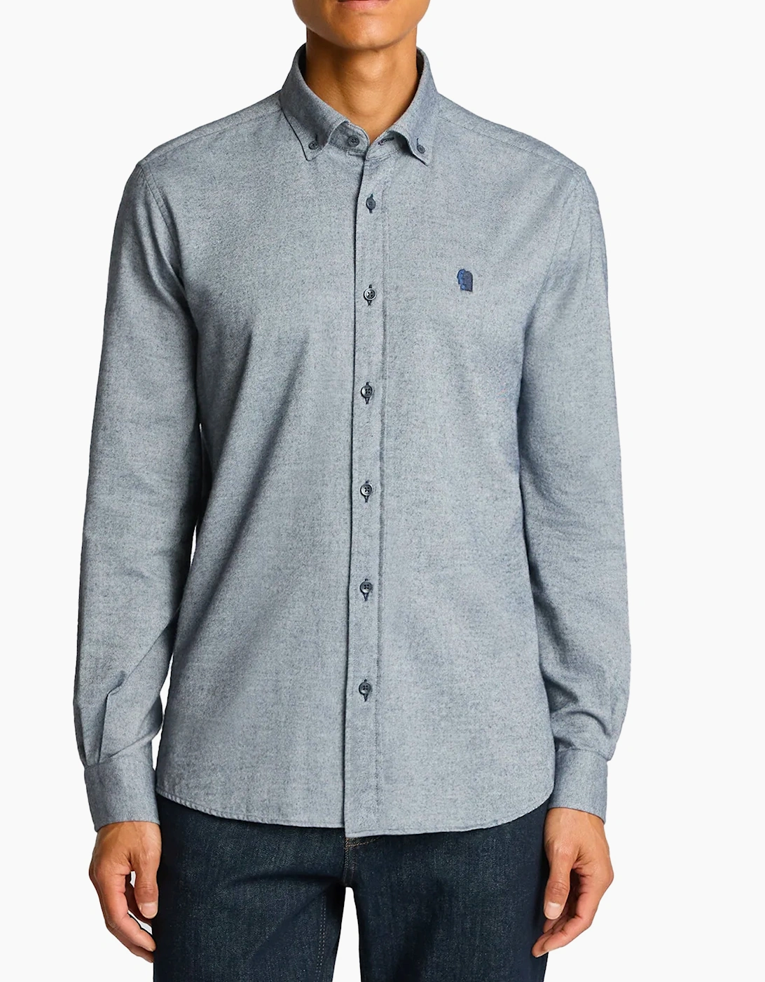 Men's Remus Uomo Tapered Fit Soft Cotton Shirt Navy - Size, 40/Regular