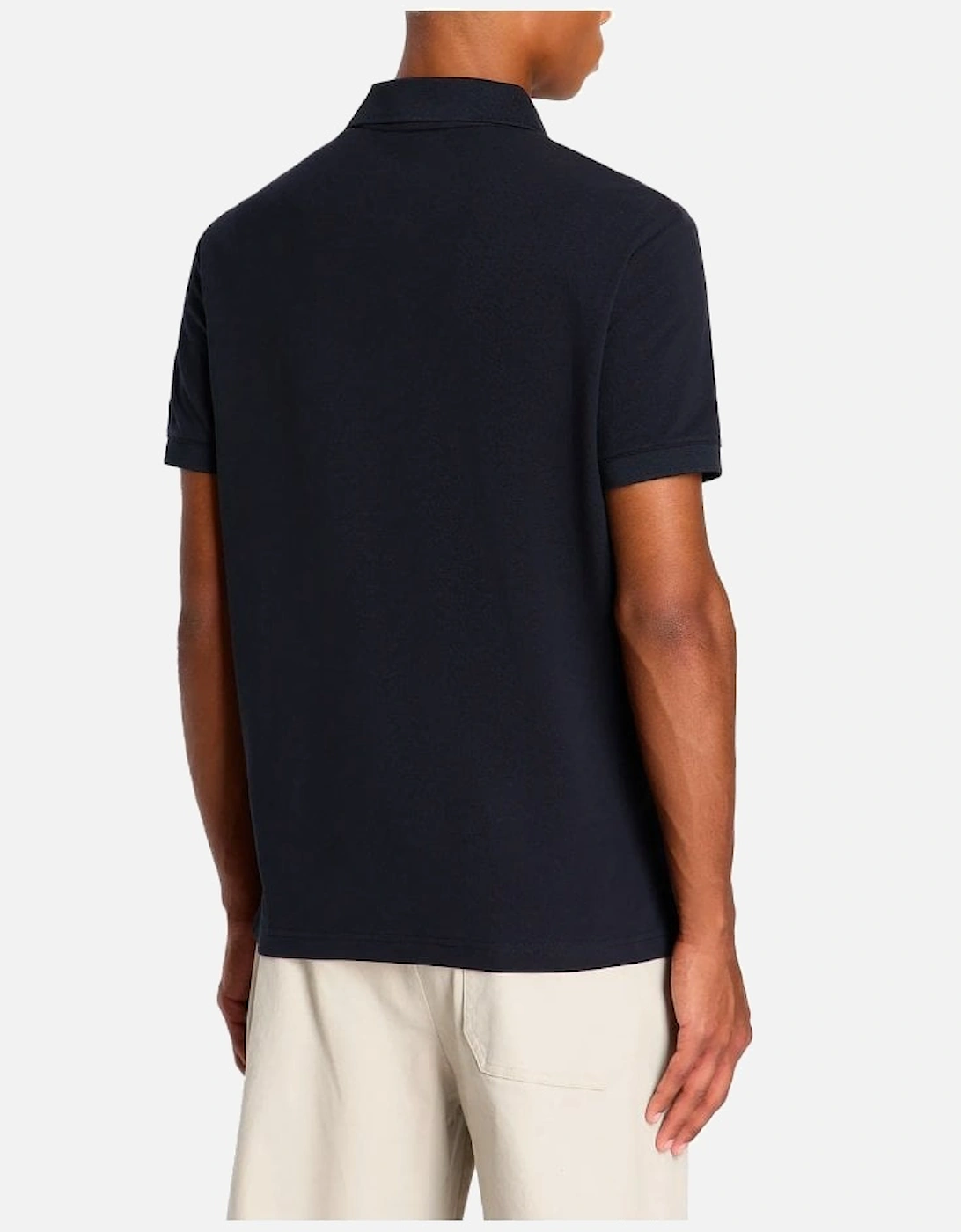 Jersey Zip Polo Shirt Navy
