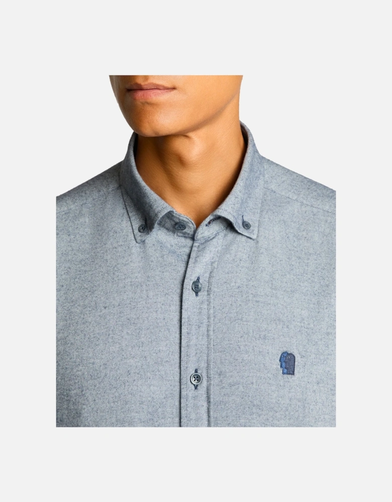 Tapered Fit Soft Cotton Shirt Navy