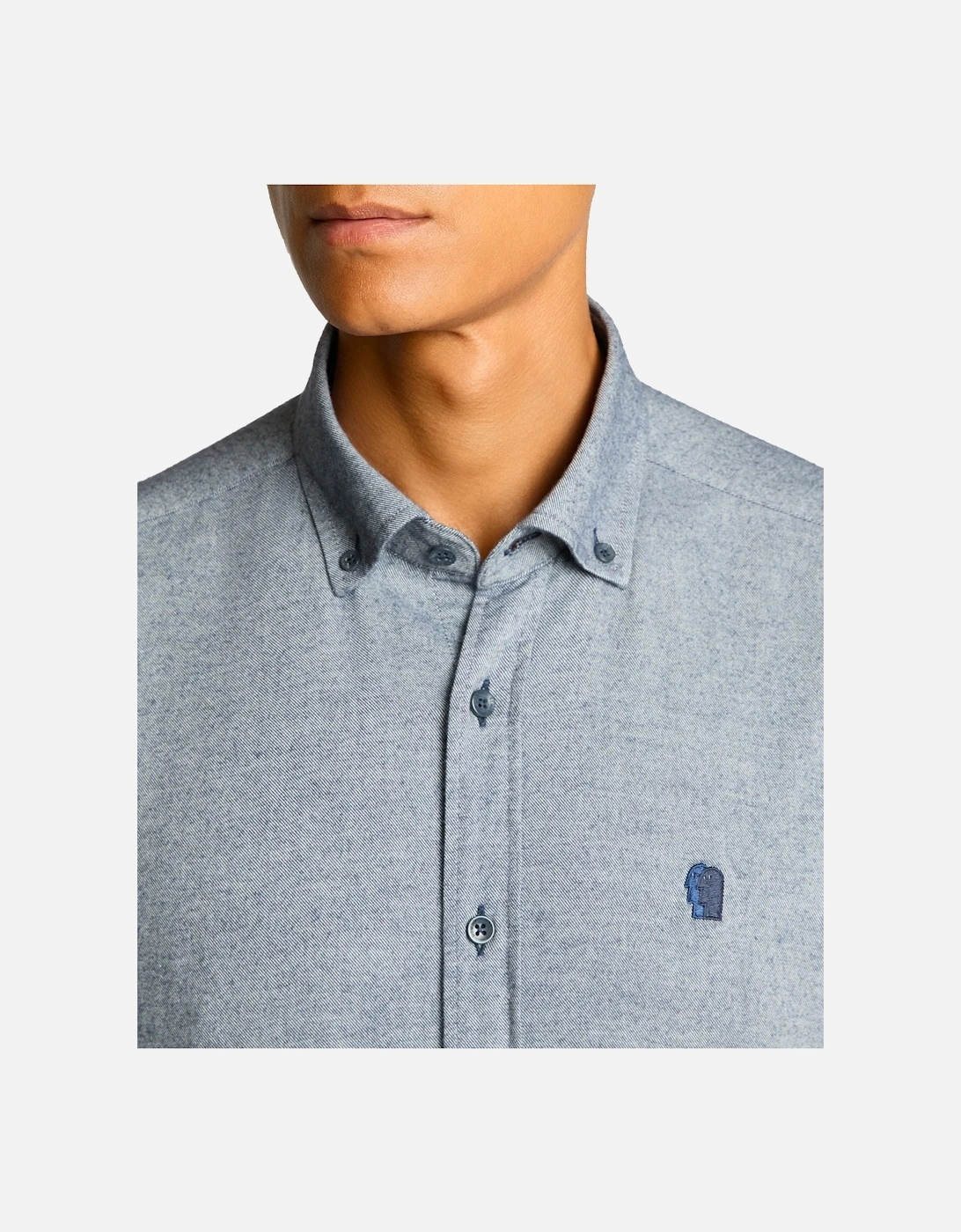 Tapered Fit Soft Cotton Shirt Navy