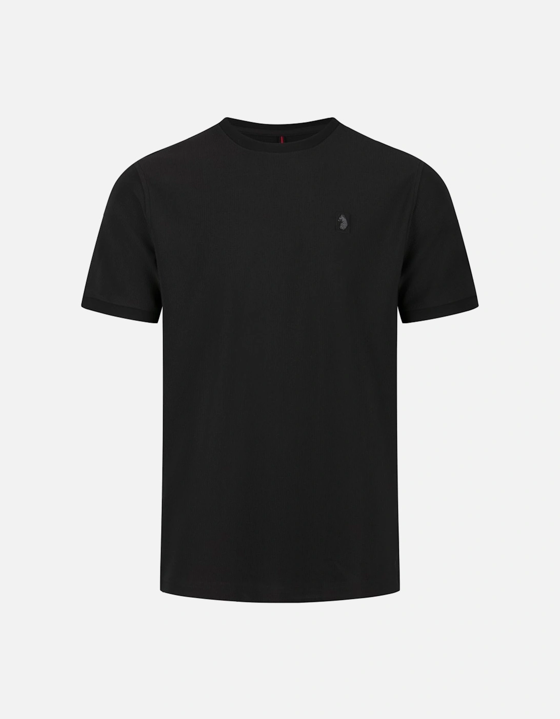 Keswick Rib Detail Crew T-Shirt Black, 3 of 2