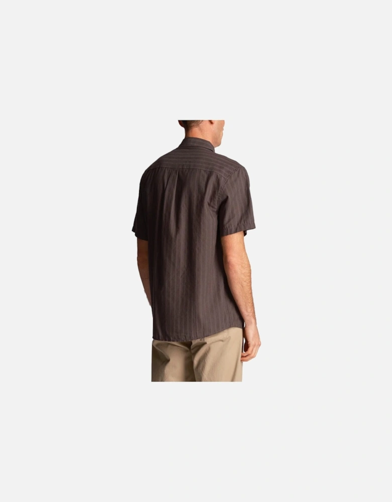 Lyle & Scott Textured Stripe Short Sleeve Shirt Gunmetal