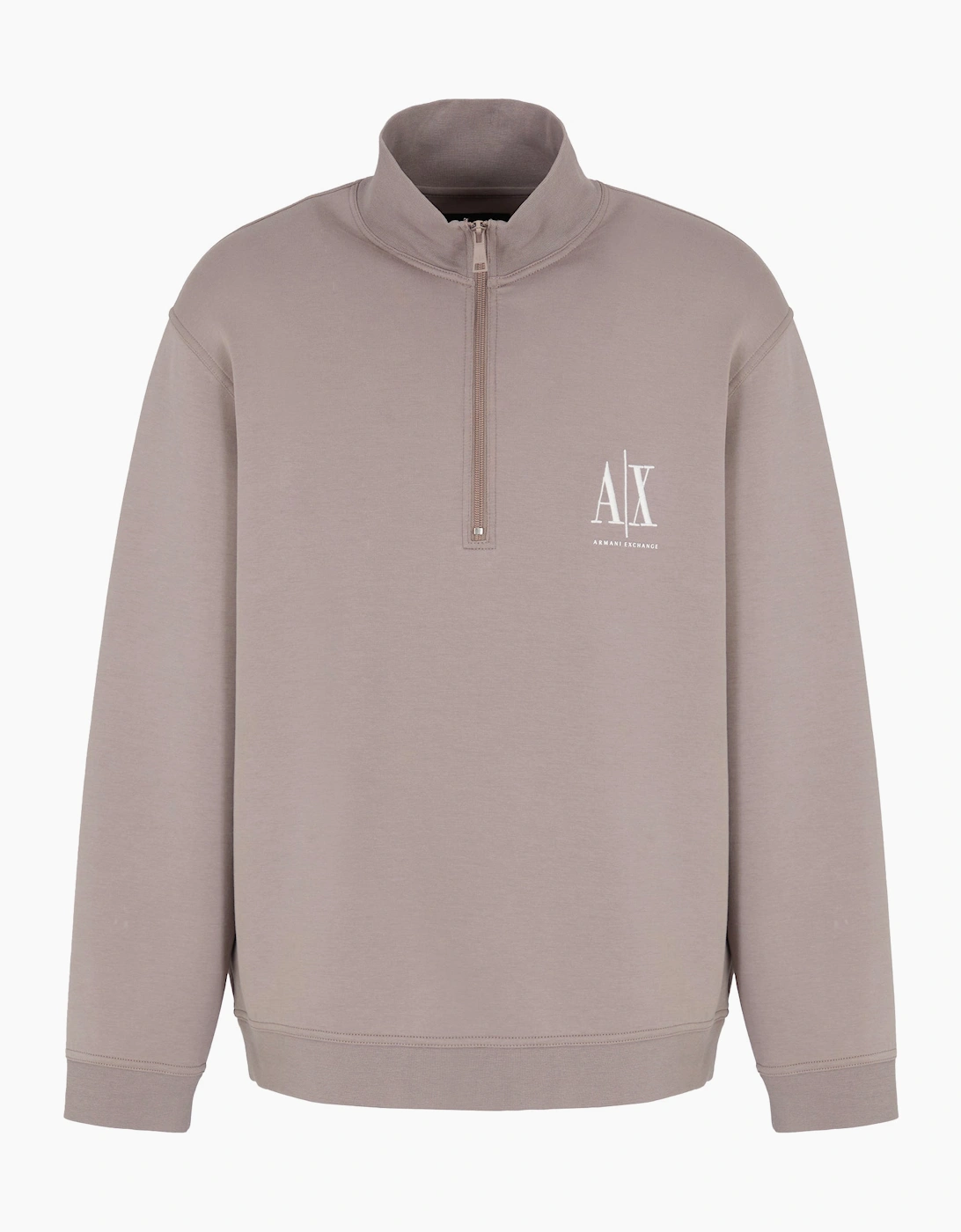 Armani Exchange Men's Tan 1/4 Zip Up Sweat Driftwood  38 M