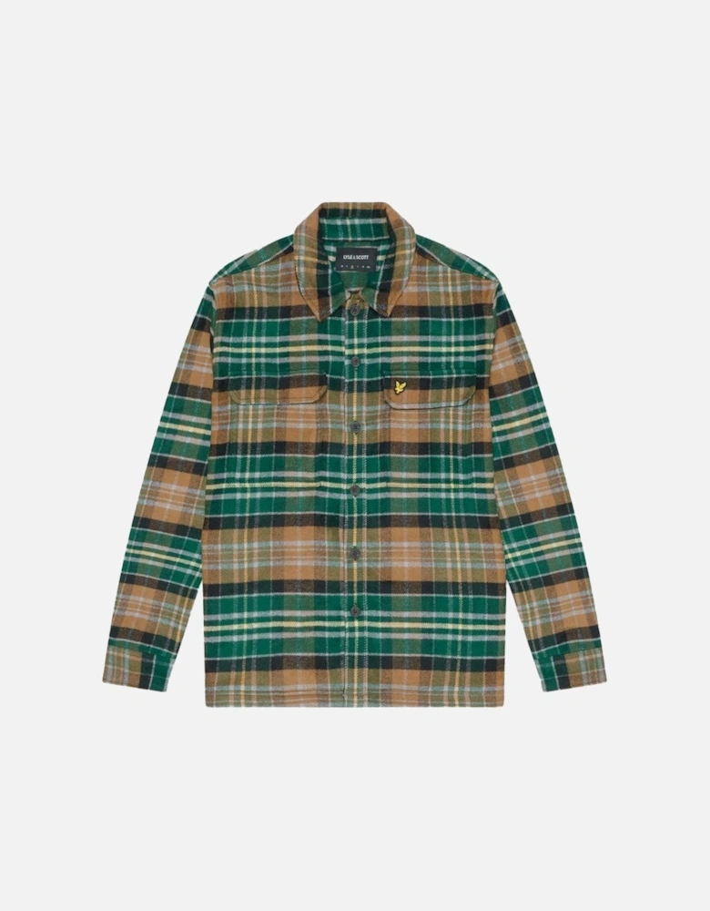 Lyle & Scott Check Flannel Overshirt Argyle Teal
