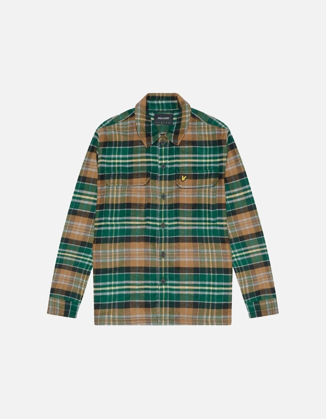 Lyle & Scott Check Flannel Overshirt Argyle Teal, 2 of 1