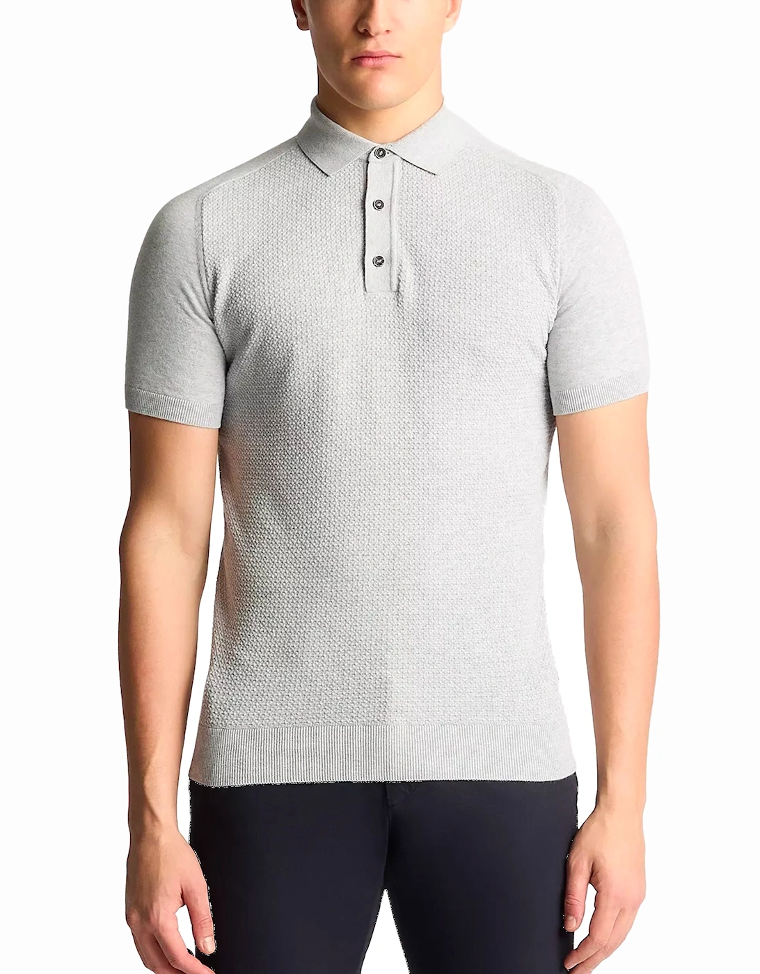 Short Sleeve Knit Polo Grey, 6 of 5
