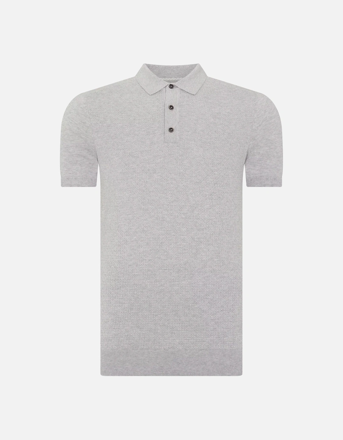 Short Sleeve Knit Polo Grey