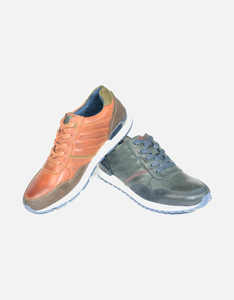 Ohio Leather Trainers Navy