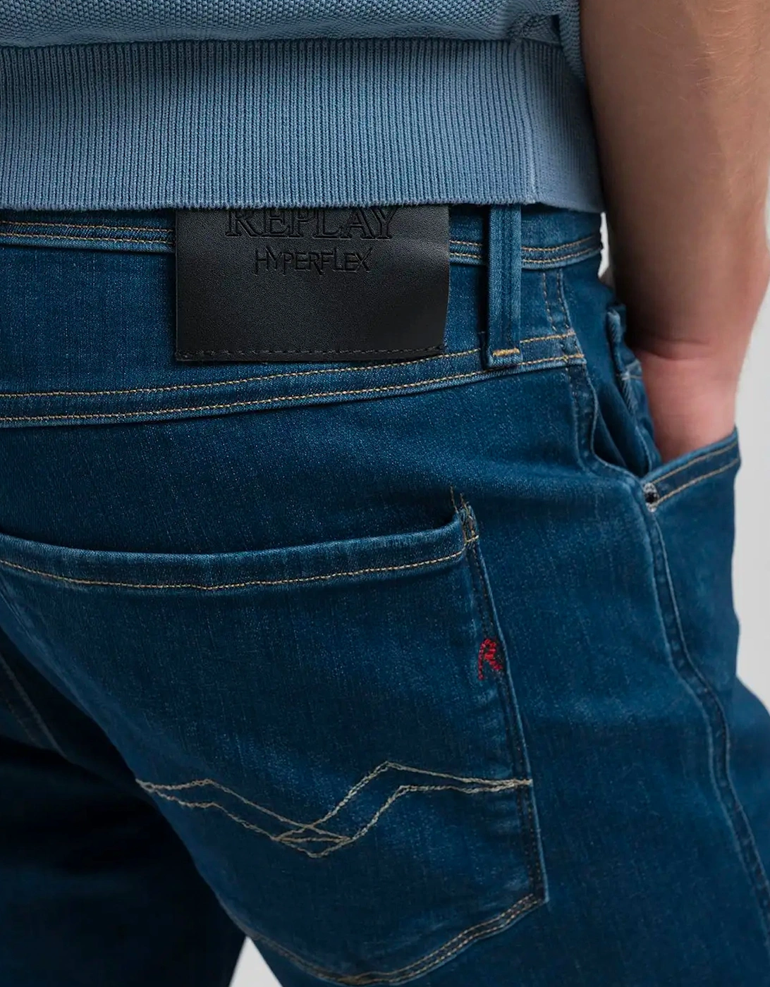 Hyperflex Deep Blue Stretch Anbass Slim Fit Jeans Dark Blue 007