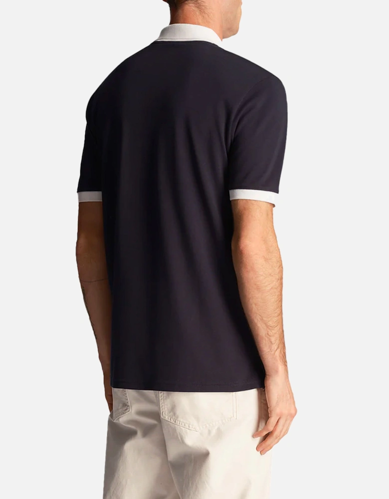 Lyle & Scott Ringer Polo T Shirt Navy / White