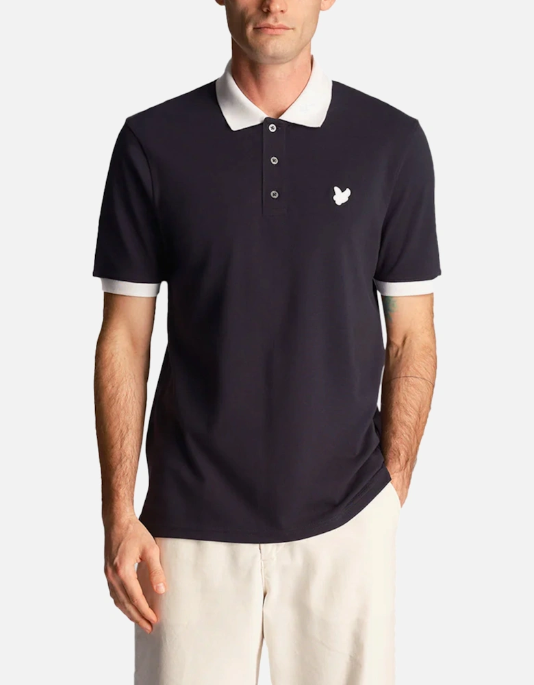 Lyle & Scott Ringer Polo T Shirt Navy / White