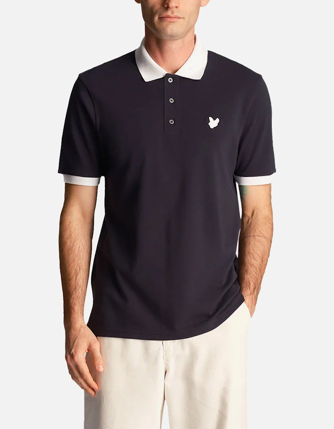 Lyle & Scott Ringer Polo T Shirt Navy / White, 4 of 3