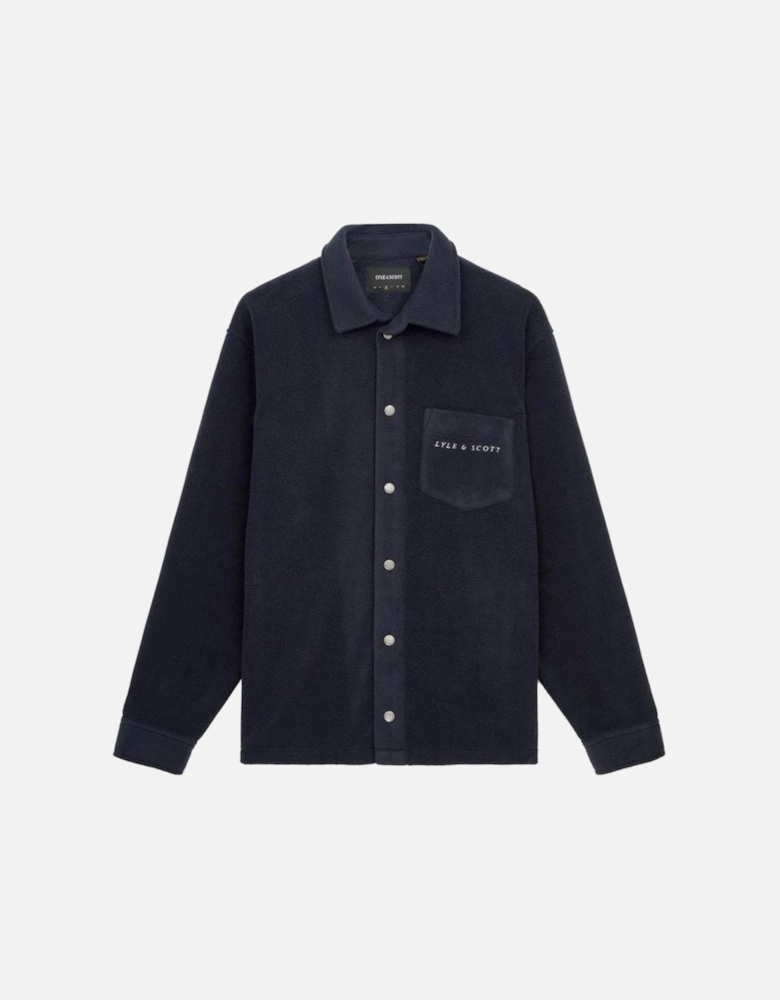 Lyle & Scott Embroidered Fleece Overshirt Dark Navy