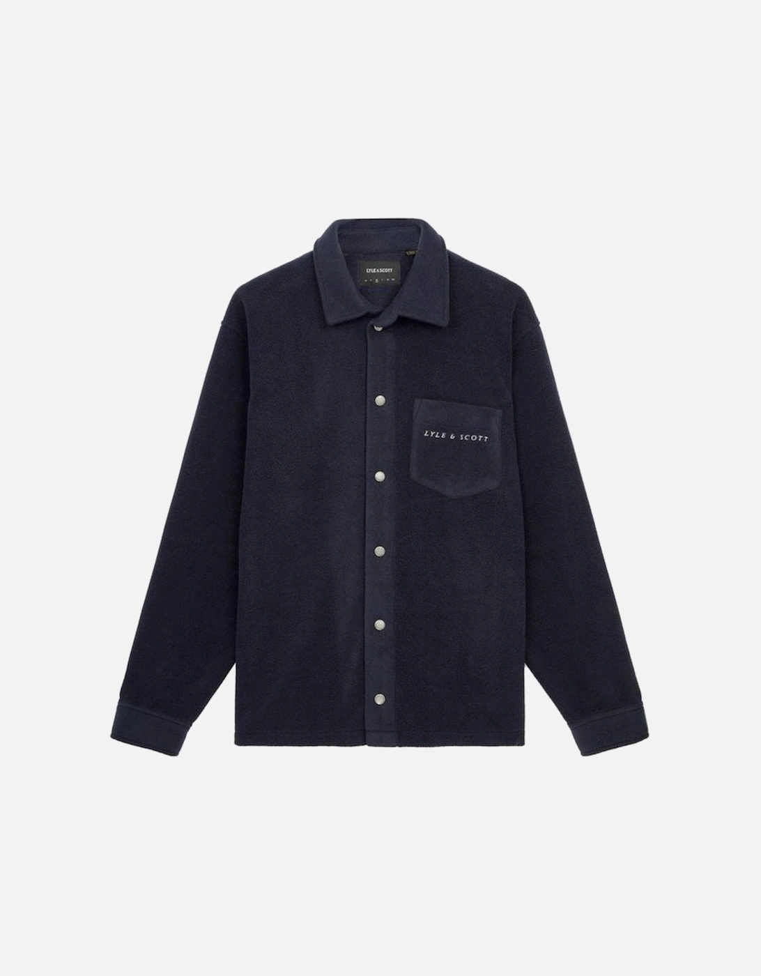 Lyle & Scott Embroidered Fleece Overshirt Dark Navy, 2 of 1