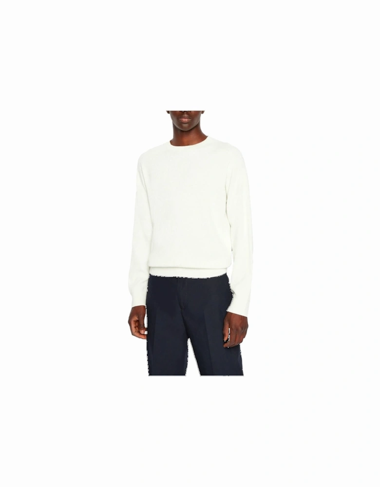 Ribbed Knitted Pullover Off White