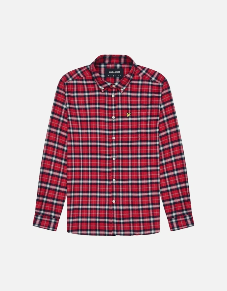 Lyle & Scott Check Flannel Shirt Borders Red