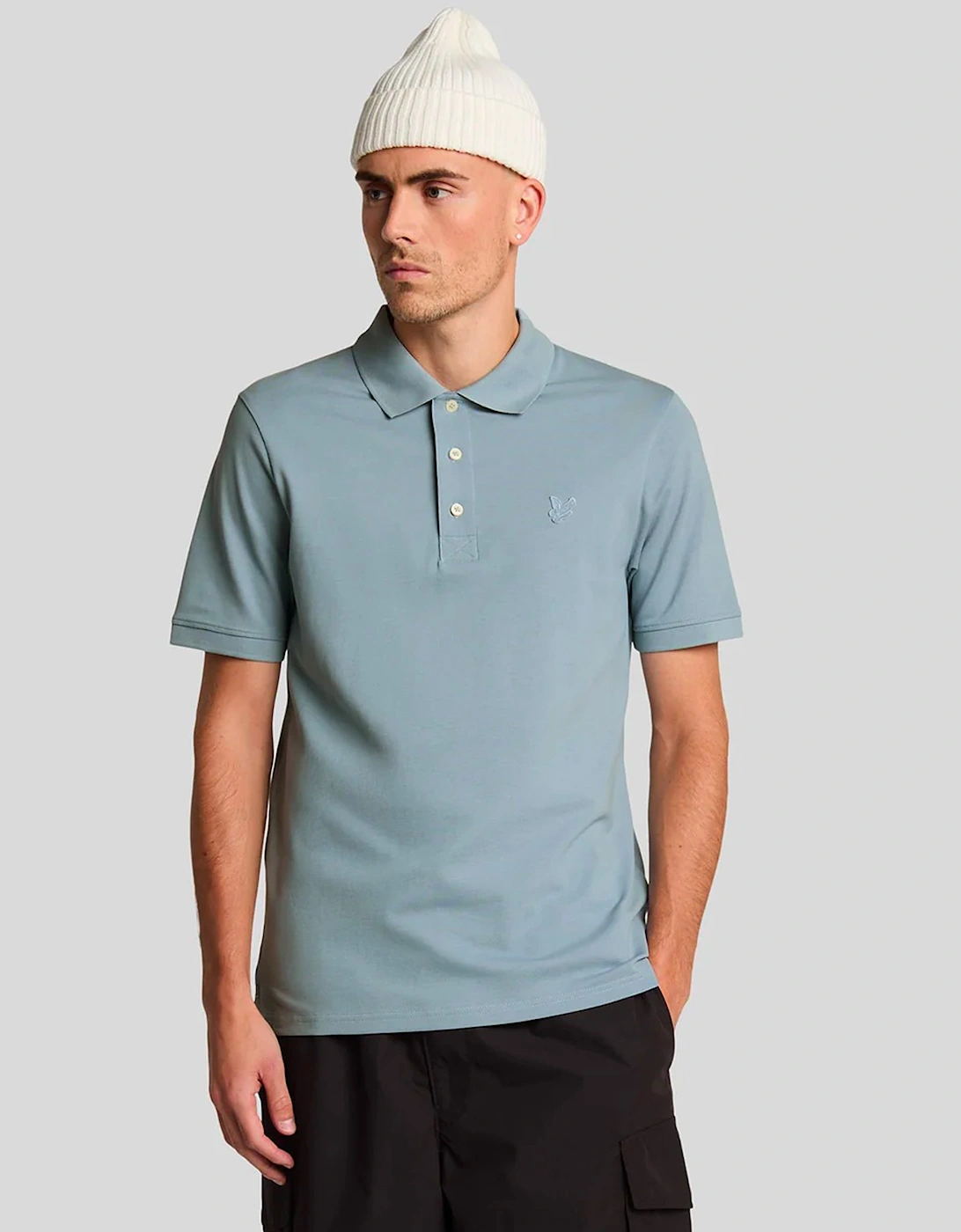Lyle & Scott Superfine Polo Shirt Tonal Blue Ash