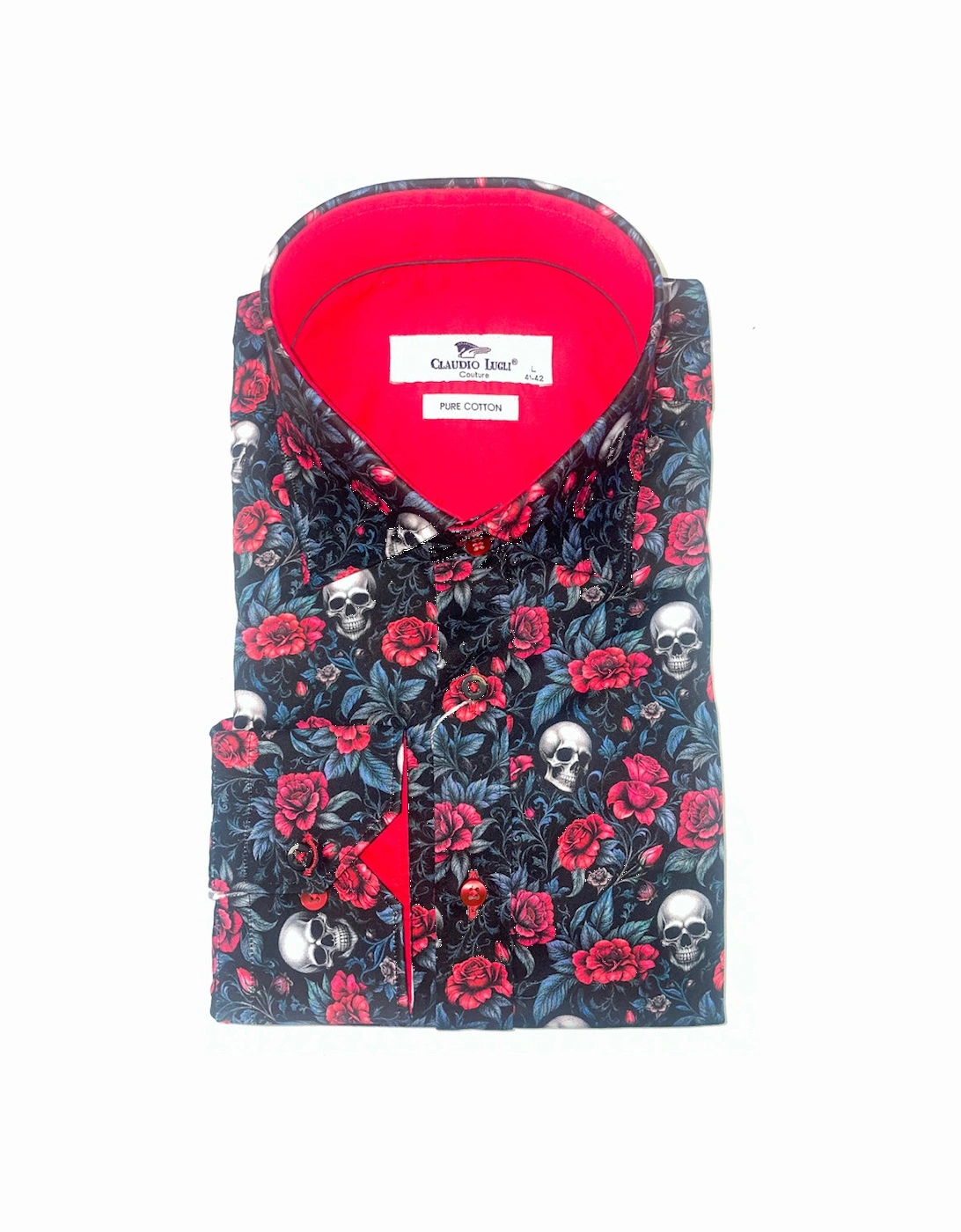Skull Detail Shirt Long Sleeve Red, 3 of 2