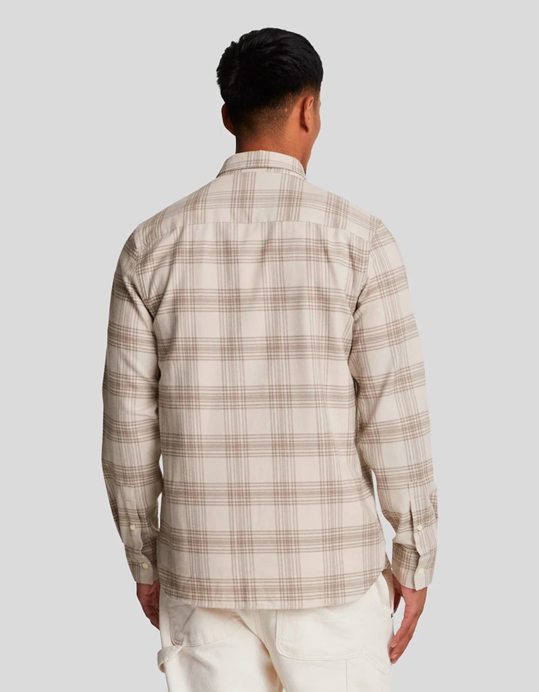 Tonal Check Flannel Shirt Light Mist/heritage Taupe