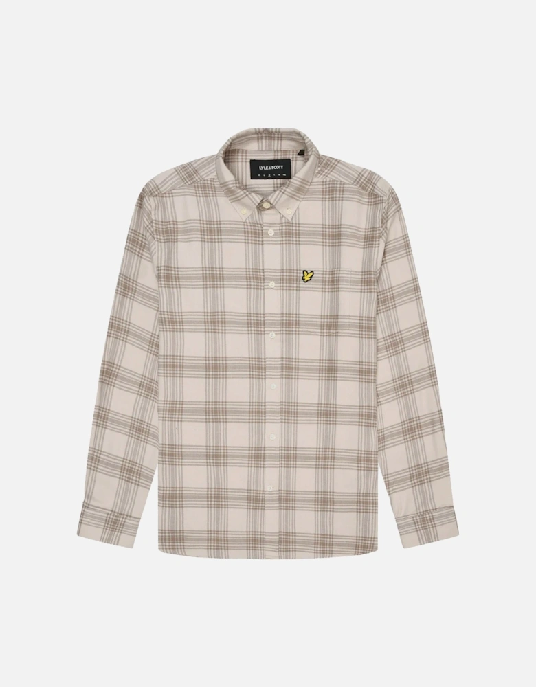 Tonal Check Flannel Shirt Light Mist/heritage Taupe