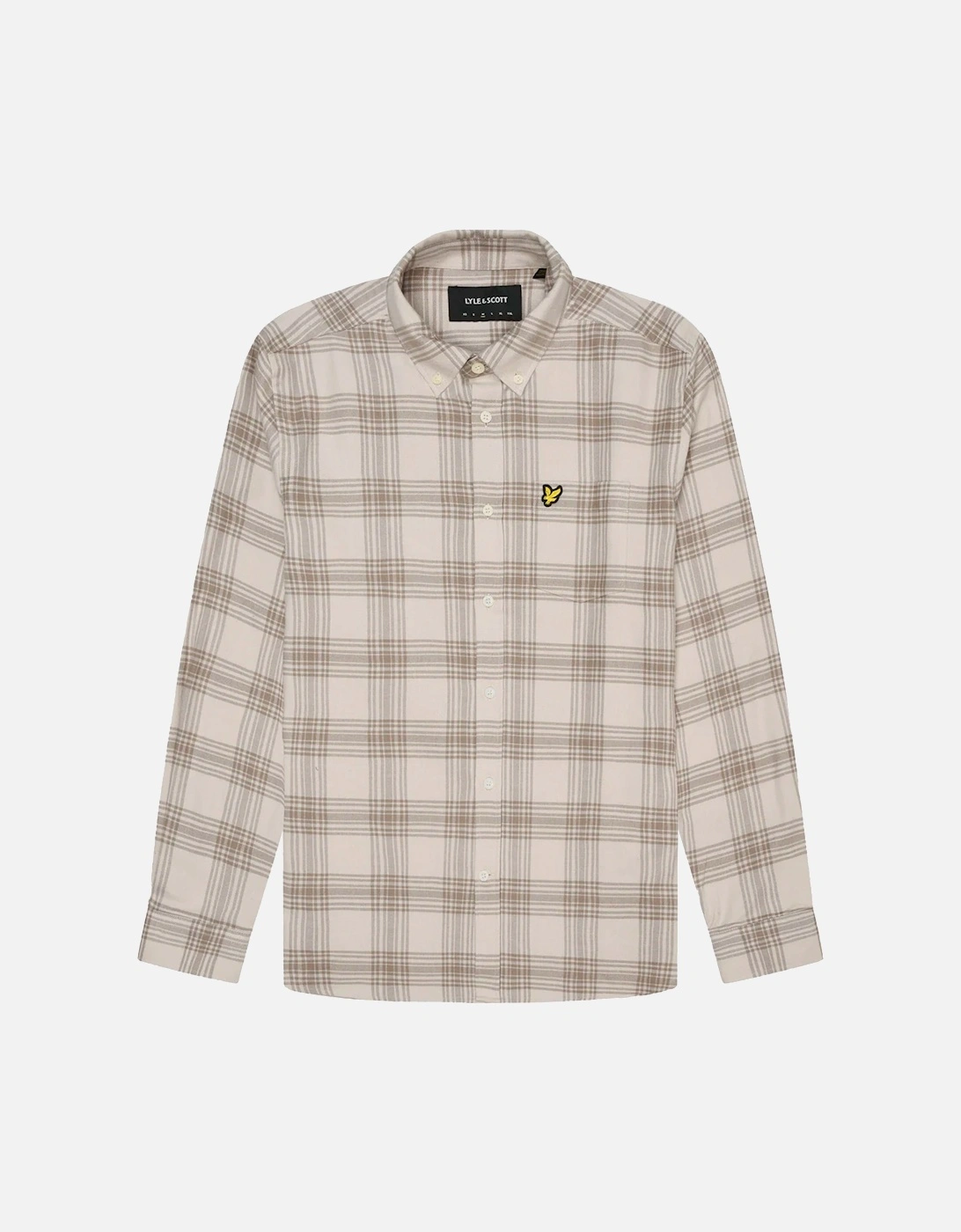 Tonal Check Flannel Shirt Light Mist/heritage Taupe, 5 of 4