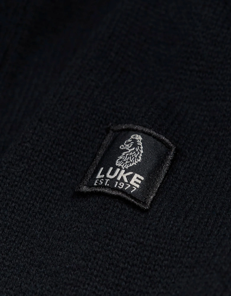 Luke Chunky Knit Button Jacket Black