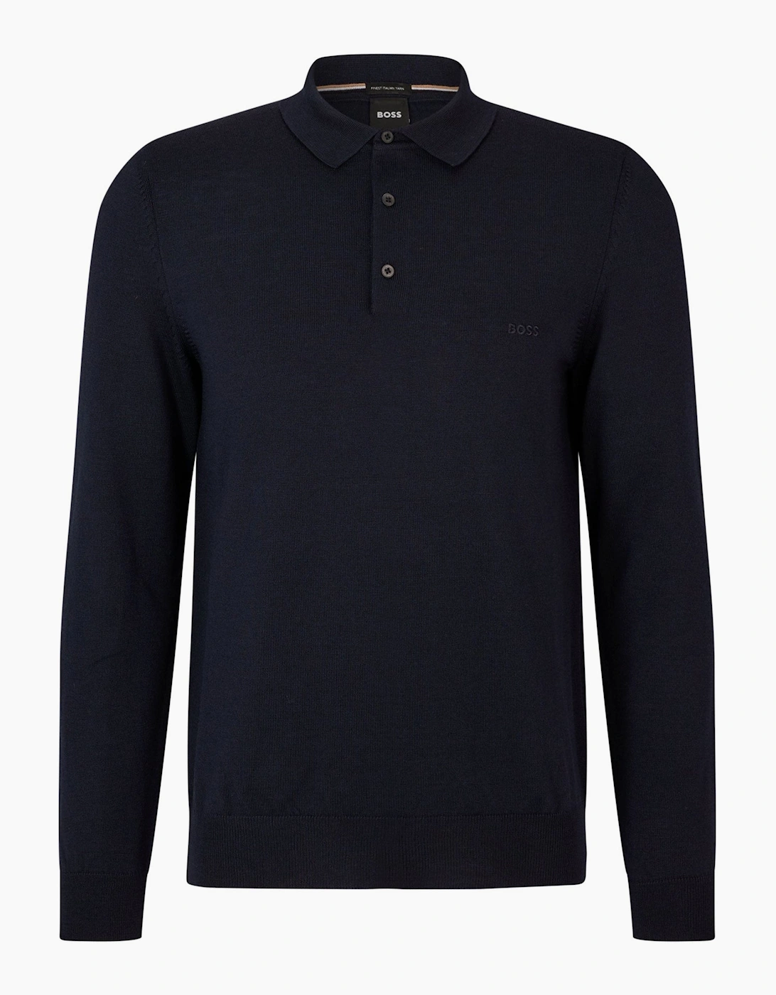 Boss Men's Boss Black Bono-l Long Sleeved Polo Shirt Dark Blue - Navy