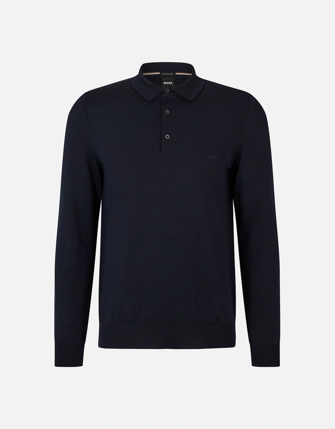 Boss Black Bono-l Long Sleeved Polo Shirt Dark Blue, 4 of 3