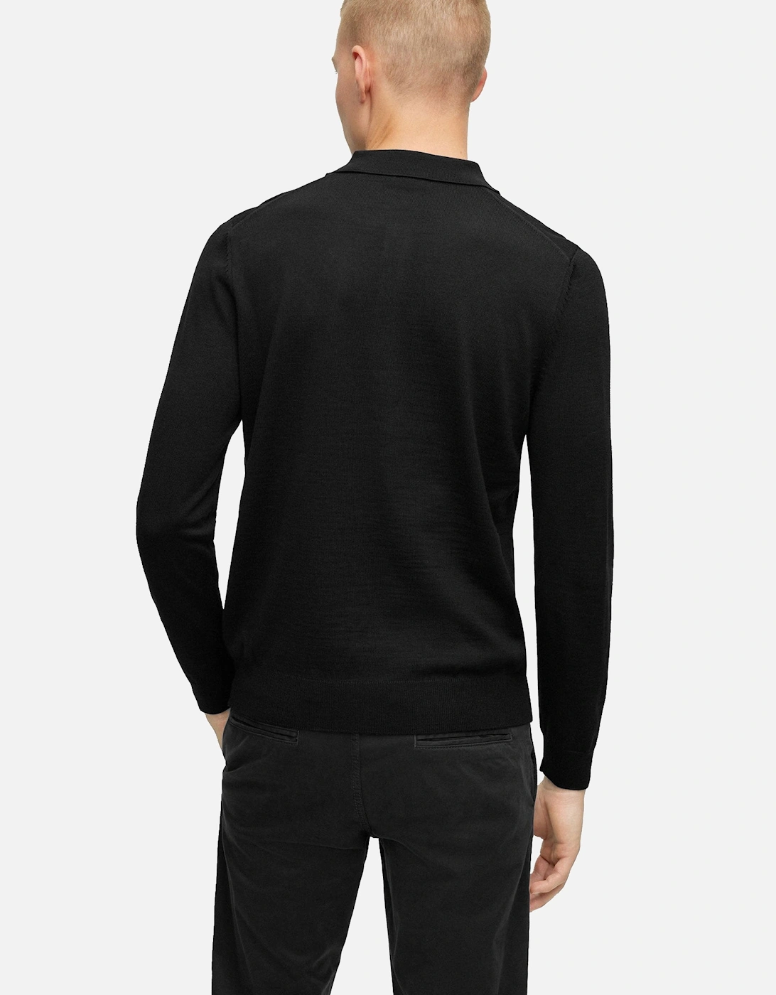 Boss Black Bono-l Long Sleeved Polo Shirt Black