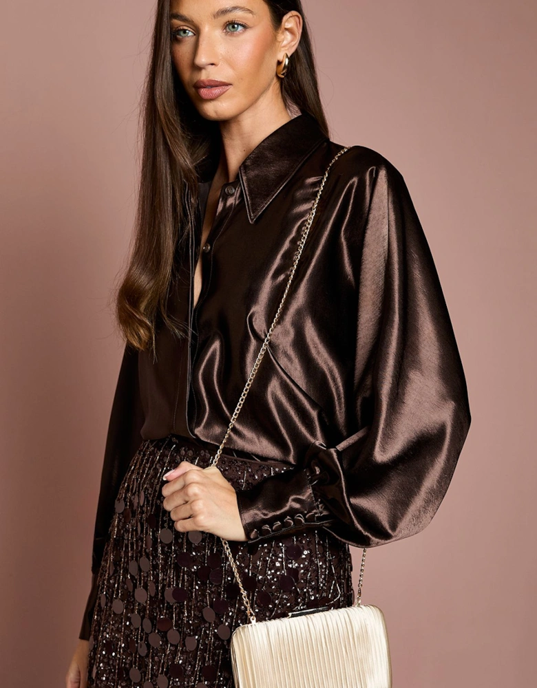 Bridal Brooke Satin Clutch Bag