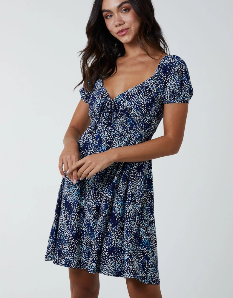 Shirred Sweetheart Mini Dress