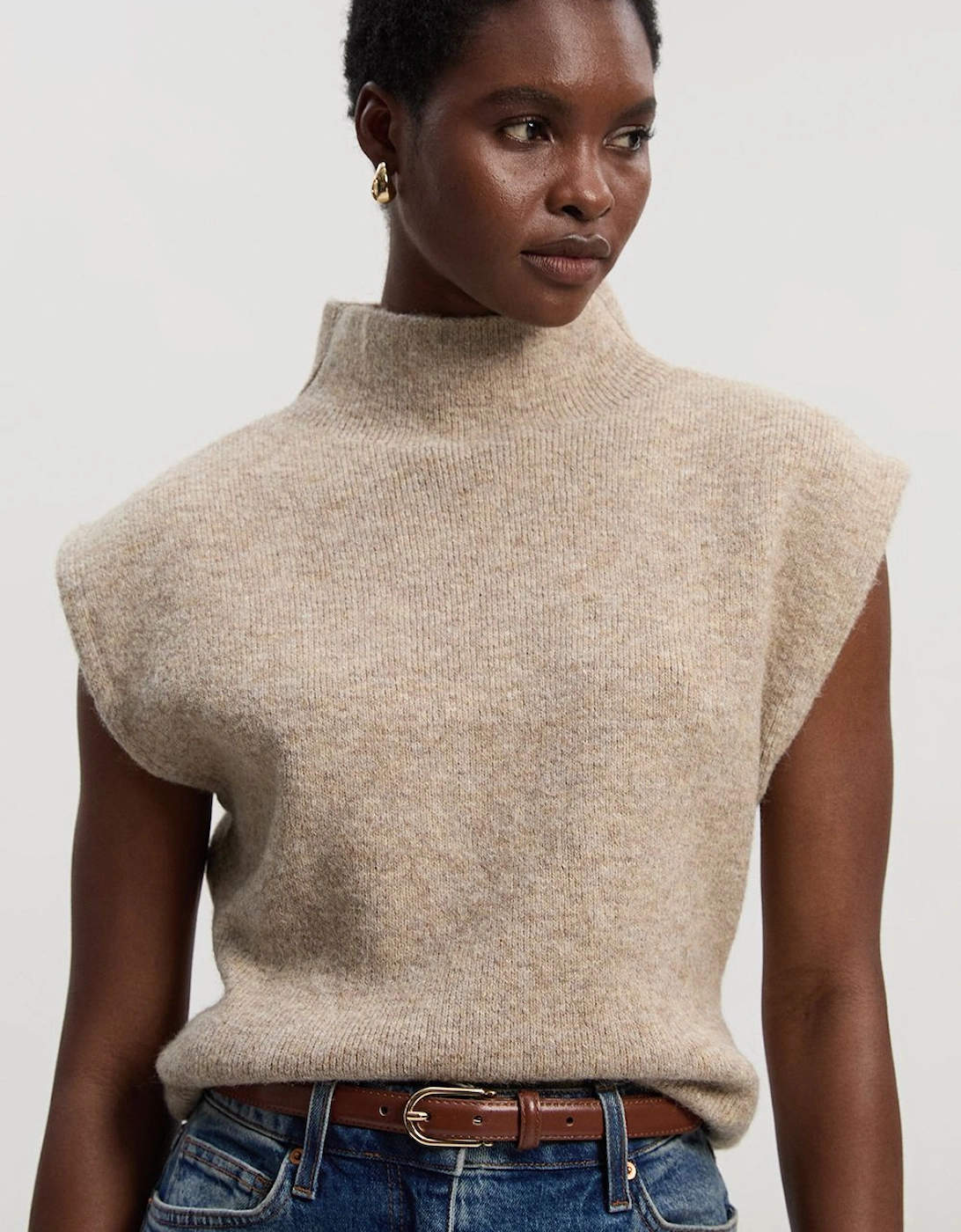 Wool Blend Cosy Knit Sleeveless Tank Top, 2 of 1