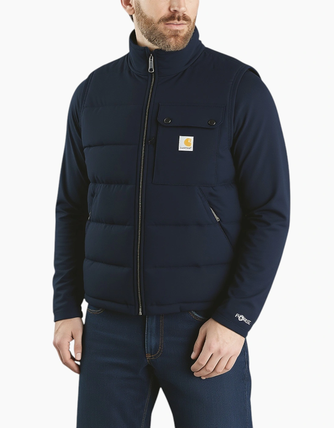 Carhartt Wip Men's Navy Carhartt Puffer Gilets Wip Rain Defender Insulated Montana Loose Fit Vest - Size 38/Regular
