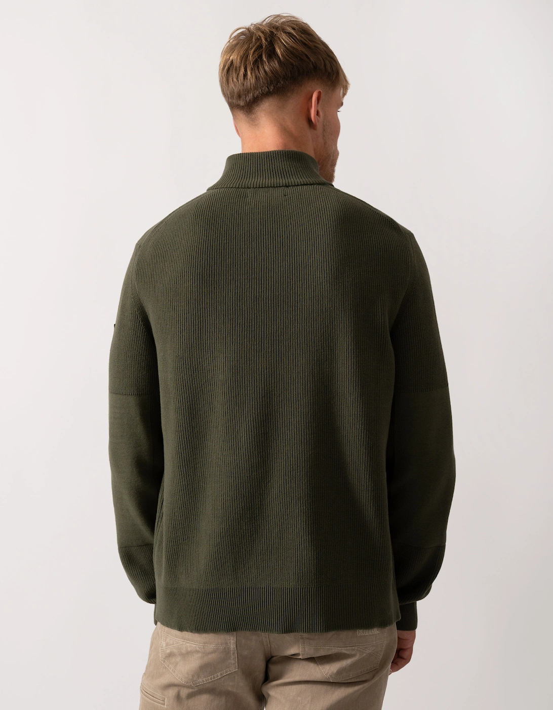 Commander Mens Quarter Zip Jumper - True Olive