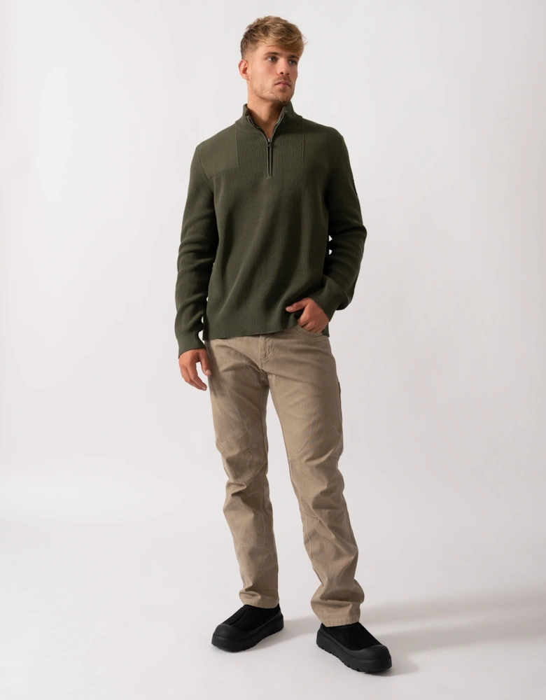Commander Mens Quarter Zip Jumper - True Olive