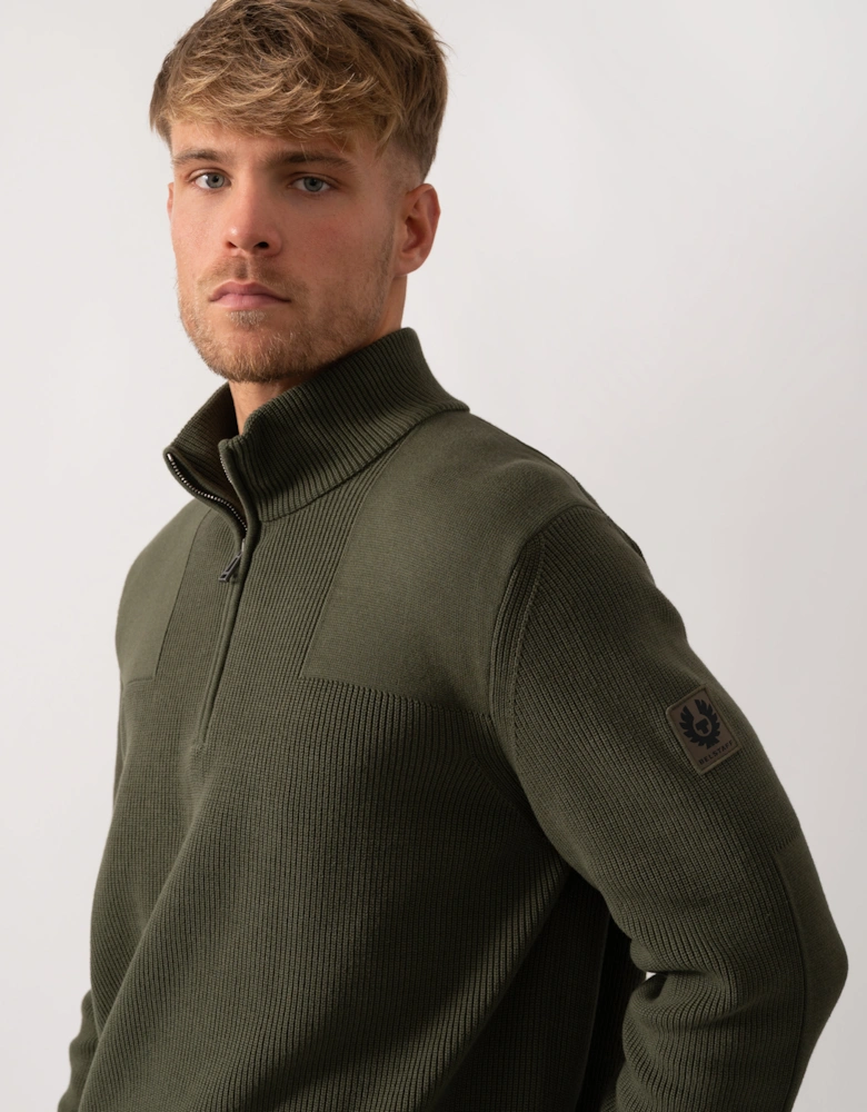 Commander Mens Quarter Zip Jumper - True Olive