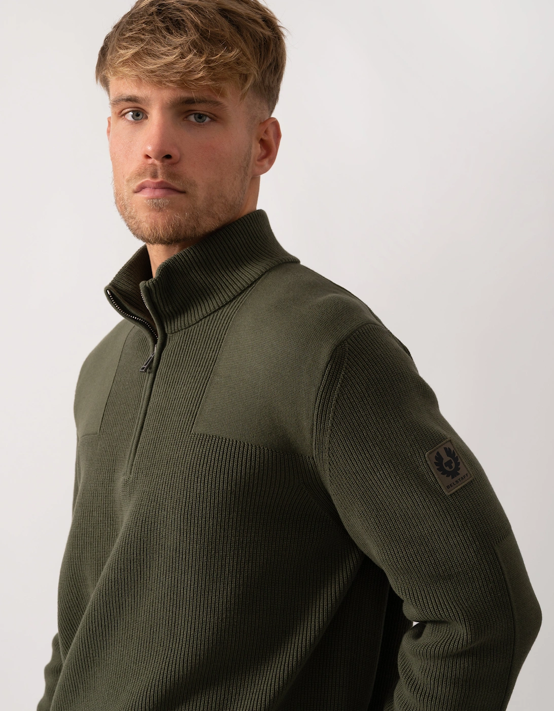 Commander Mens Quarter Zip Jumper - True Olive