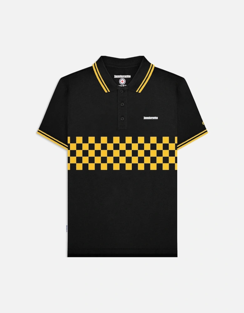 Mens Two Toned Tipped Checked Polo Shirt