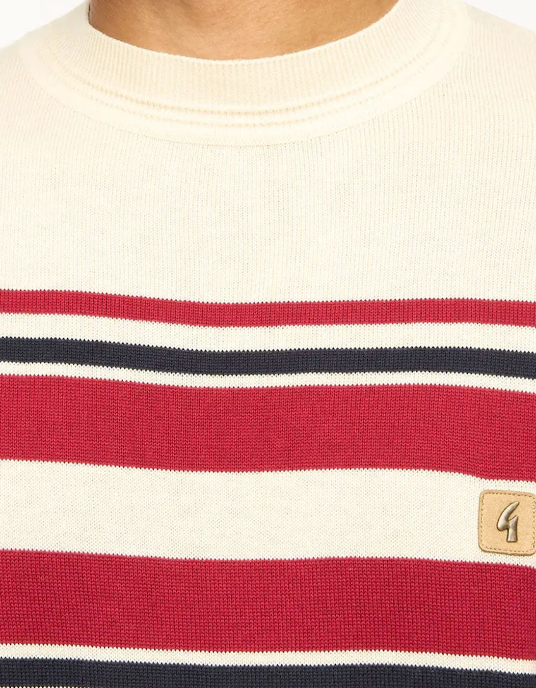 Vintage Liam Knitted Crew Neck Sweater V55GM19 - Cream