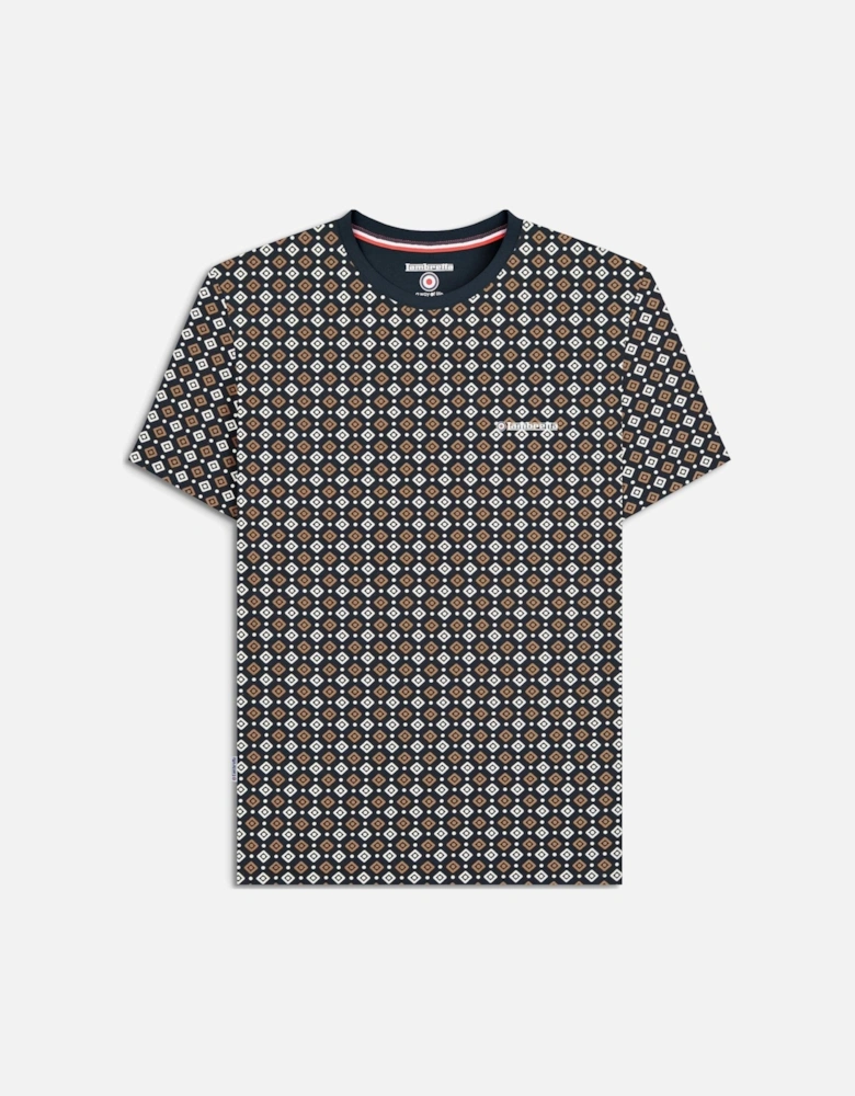 Mens Geo AOP Crew Neck T-Shirt