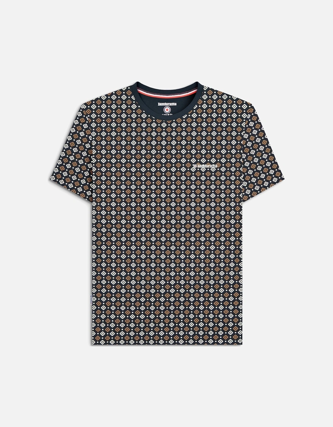 Mens Geo AOP Crew Neck T-Shirt, 2 of 1