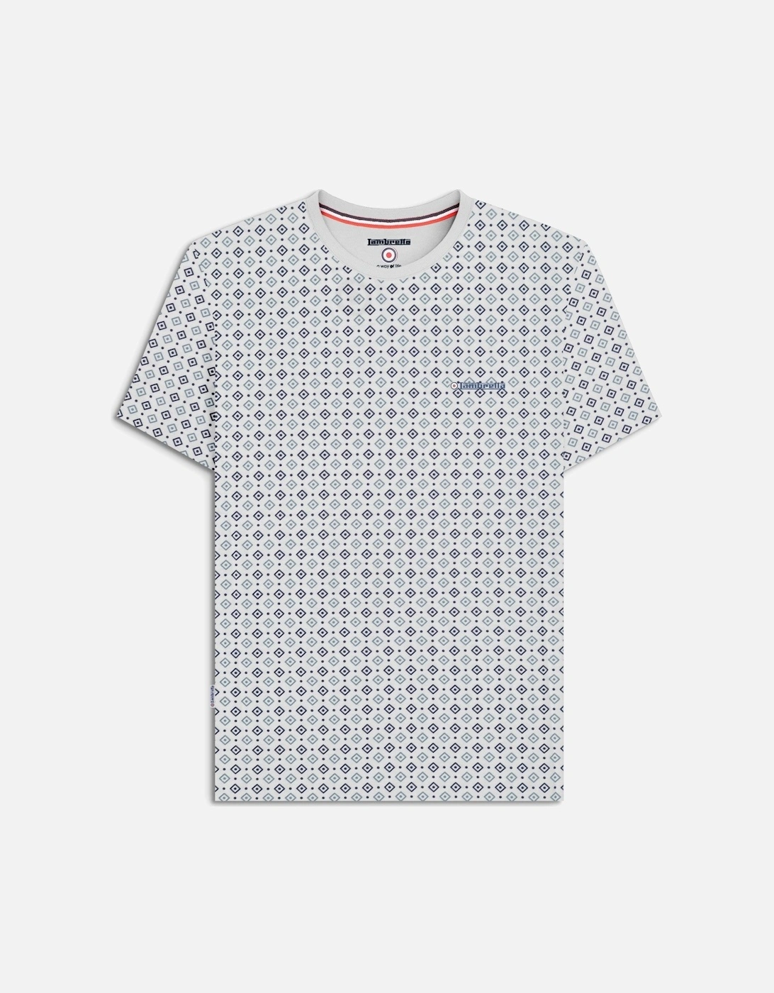 Mens Geo AOP Crew Neck T-Shirt, 2 of 1