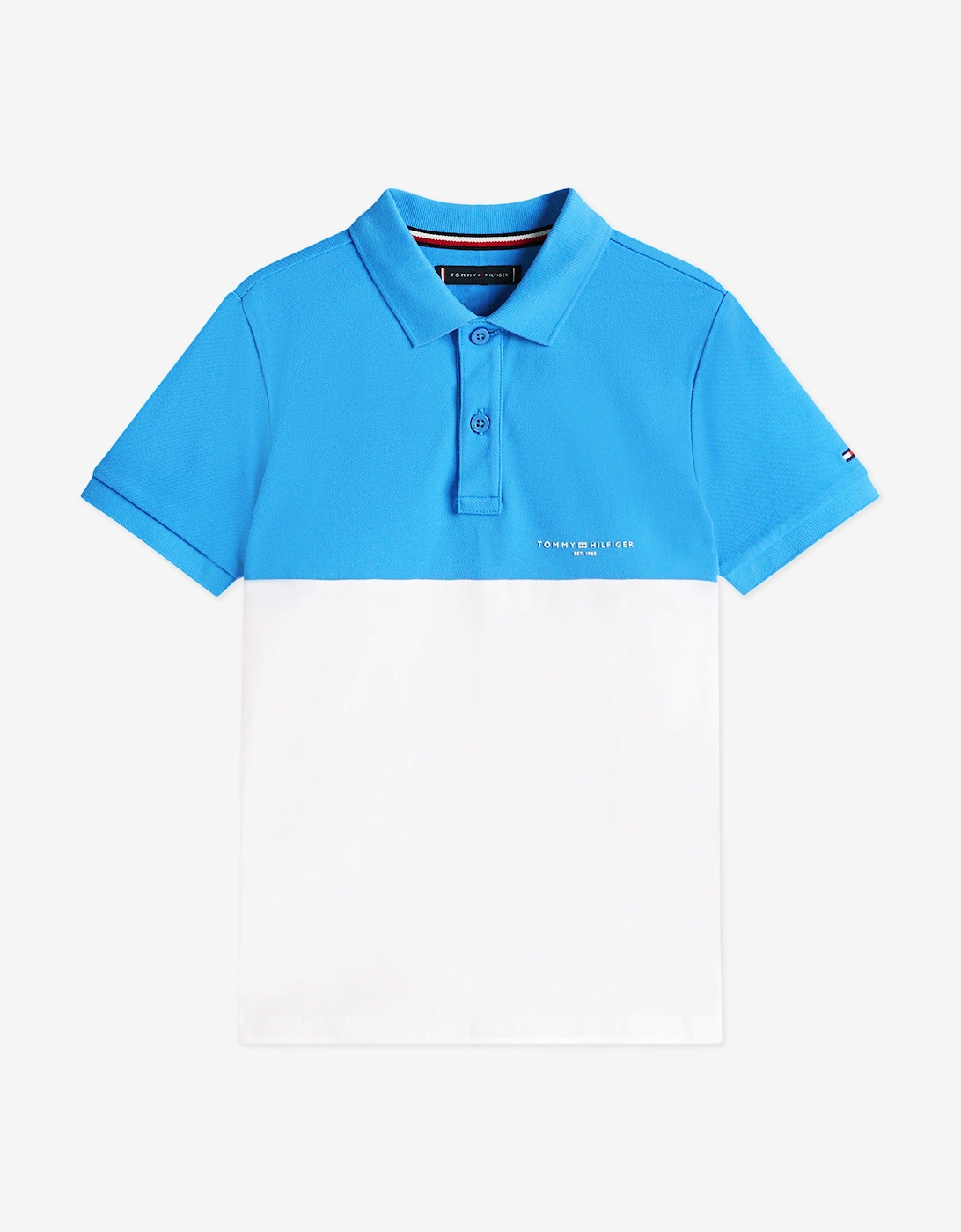 Boys Colourblock Polo Shirt in Blue, 5 of 4