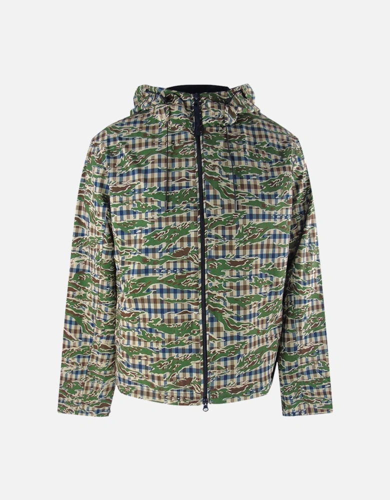 Active Hooded Stretch Windbreaker Jacket Camo Club Check