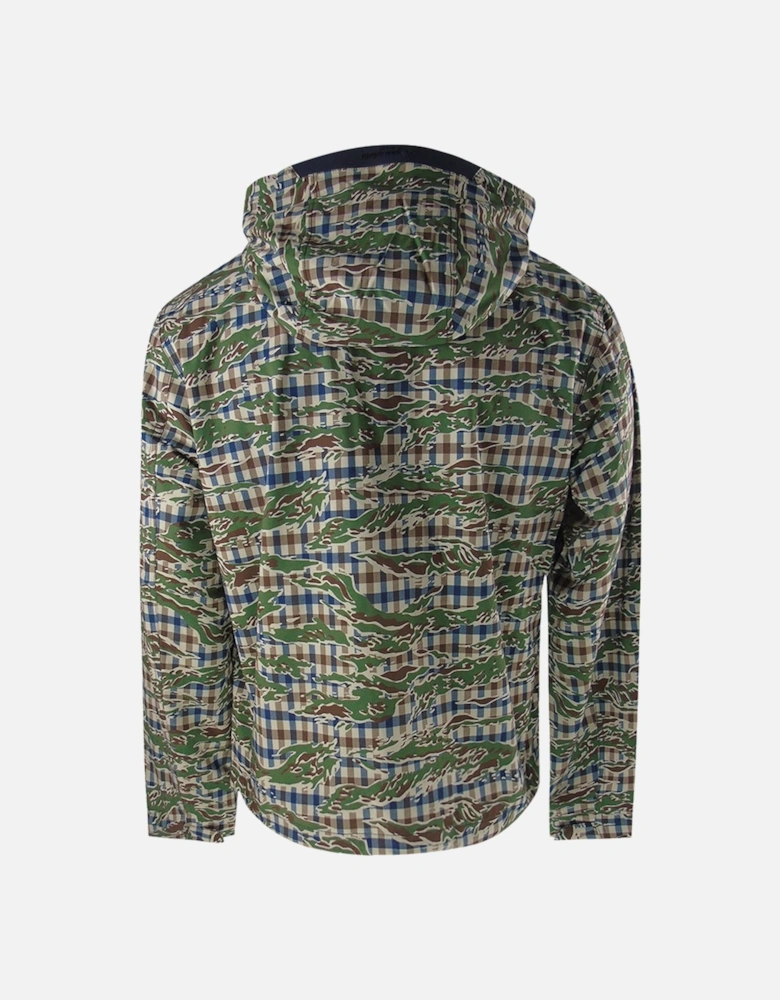 Active Hooded Stretch Windbreaker Jacket Camo Club Check