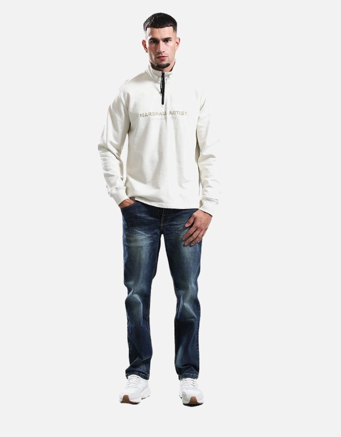 Microsphere 1/4 Zip Sweat - Ecru